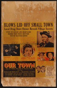 7m271 OUR TOWN WC '40 William Holden & Martha Scott's love affair was the talk of our town!