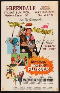 7m302 SON OF FLUBBER WC '63 Walt Disney, art of absent-minded professor Fred MacMurray!