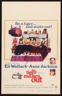 7m320 TIGER MAKES OUT WC '67 wacky different art of Eli Wallach & cast by Donald Silverstein!