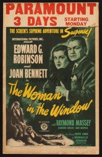 7m335 WOMAN IN THE WINDOW WC '44 Fritz Lang, Edward G. Robinson, sexy Joan Bennett with scissors!