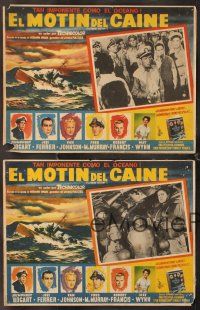 7m563 CAINE MUTINY 4 Mexican LCs '54 Humphrey Bogart, Jose Ferrer, Van Johnson, Fred MacMurray