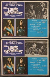 7m499 CARRIE 8 Mexican LCs '76 Stephen King, Sissy Spacek, directed by Brian De Palma