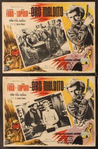 7m540 LUST FOR GOLD 7 Mexican LCs '49 Glenn Ford, Ida Lupino, cool border artwork!