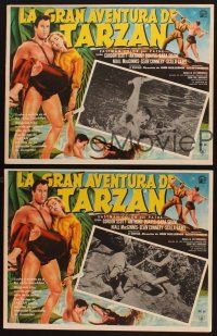 7m589 TARZAN'S GREATEST ADVENTURE 3 Mexican LCs '59 hero Gordon Scott lives his mightiest adventure!