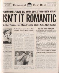 7m410 ISN'T IT ROMANTIC pressbook '48 Veronica Lake, Paramount's big happy love-story-with-music!