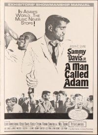 7m424 MAN CALLED ADAM pressbook '66 Sammy Davis Jr. + Louis Armstrong playing trumpet!