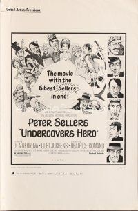 7m478 UNDERCOVERS HERO pressbook '75 Peter Sellers & the most WANTED women in France!