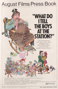 7m481 WHAT DO I TELL THE BOYS AT THE STATION pressbook '72 Mort Drucker art of pregnant cop!