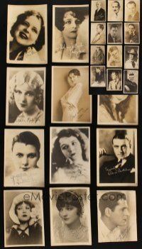 7p051 LOT OF 24 DELUXE 5x7 FAN PHOTOS '10s-30s great portraits with facsimile signatures!