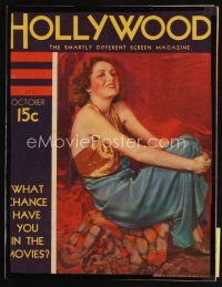 7p131 HOLLYWOOD magazine October 1931 full-length sexy Billie Dove by Edwin Bower Hesser!