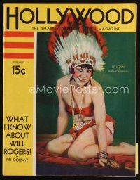 7p130 HOLLYWOOD magazine September 1931 sexiest Native American Fifi Dorsay by Edwin Bower Hesser!