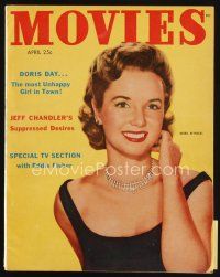 7p159 MODERN MOVIES magazine April 1954 portrait of pretty Debbie Reynolds, starring in Athena!