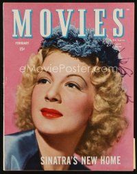 7p152 MODERN MOVIES magazine February 1945 portrait of Betty Hutton starring in Incendiary Blonde!