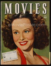 7p145 MODERN MOVIES magazine July 1944 smiling portrait of Paulette Goddard by Whitey Schafer!