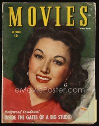 7p148 MODERN MOVIES magazine October 1944 great smiling portrait of pretty Ginny Simms!