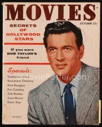 7p161 MODERN MOVIES magazine October 1954 great portrait of Rock Hudson in suit & tie by Ray Jones!