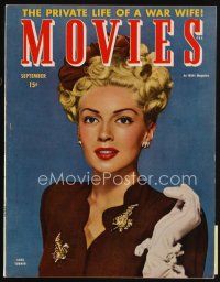 7p147 MODERN MOVIES magazine September 1944 portrait of beautiful Lana Turner by Eric Carpenter!