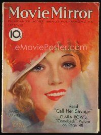 7p099 MOVIE MIRROR magazine December 1932 art of beautiful Marion Davies by John Rolston Clarke!