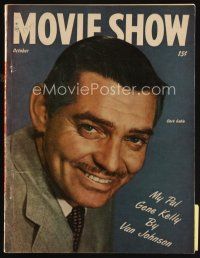 7p175 MOVIE SHOW magazine October 1947 smiling portrait of Clark Gable, starring in Hucksters!