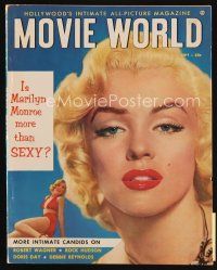 7p177 MOVIE WORLD magazine September 1953 is Marilyn Monroe more than SEXY, two great images!