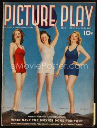 7p120 PICTURE PLAY magazine July 1939 Susan Hayward, Shirley Ross & Ellen Drew in swimsuits!
