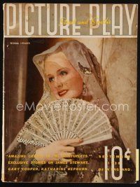 7p116 PICTURE PLAY magazine September 1938 portrait of Norma Shearer as Marie Antoinette!