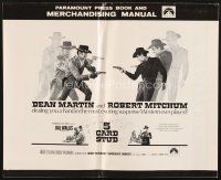 7p313 5 CARD STUD pressbook '68 cowboys Dean Martin & Robert Mitchum play poker!