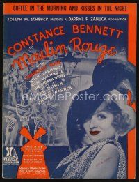 7p292 MOULIN ROUGE sheet music '34 Constance Bennett, Coffee in the Morning and Kisses in the Night