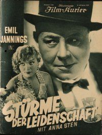 7p199 STORMS OF PASSION German program '32 Robert Siodmak, many images of Emil Jannings & Anna Sten