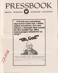 7p376 OH GOD pressbook '77 directed by Carl Reiner, wacky George Burns, John Denver!