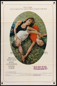 7r004 10:30 P.M. SUMMER 1sh '66 Melina Mercouri, Romy Schneider & Peter Finch in love triangle!