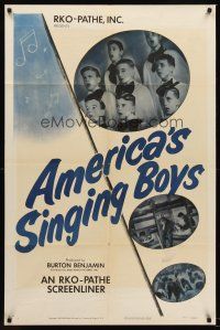 7r036 AMERICA'S SINGING BOYS style A 1sh '51 Burton Benjamin RKO-Pathe Screenliner documentary!