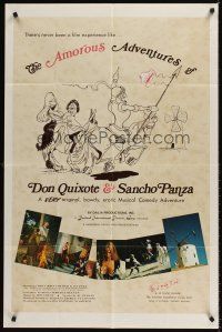 7r037 AMOROUS ADVENTURES OF DON QUIXOTE & SANCHO PANZA 1sh '76 sexy cartoon art by L. Salk!