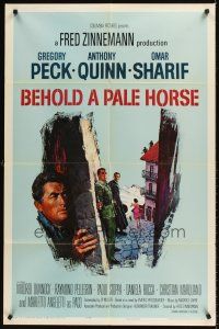 7r083 BEHOLD A PALE HORSE 1sh '64 Gregory Peck, Anthony Quinn, Sharif, from Pressburger's novel!