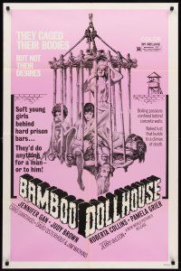 7r092 BIG DOLL HOUSE 1sh R80 artwork of Pam Grier whose body was caged, but not her desires!