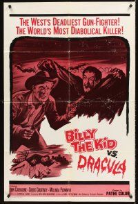 7r095 BILLY THE KID VS. DRACULA 1sh '65 John Carradine as the vampire, Chuck Courtney!