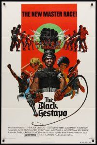 7r101 BLACK GESTAPO 1sh '75 Ken Barr art, Ghetto Warriors, The New Master Race!