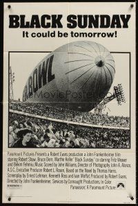 7r105 BLACK SUNDAY 1sh '77 Frankenheimer, Goodyear Blimp zeppelin disaster at the Super Bowl!