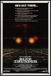 7r117 BLUE THUNDER 1sh '83 Roy Scheider, Warren Oates, cool helicopter over city image!