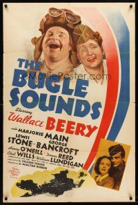 7r137 BUGLE SOUNDS style C 1sh '42 great art of military man Wallace Beery & Marjorie Main!