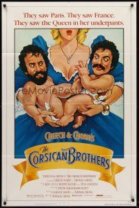 7r167 CHEECH & CHONG'S THE CORSICAN BROTHERS 1sh '84 art of Cheech Marin & Tommy Chong as babies!
