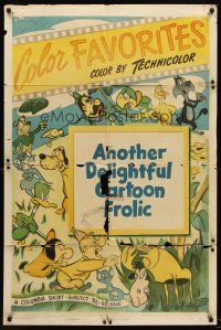 7r184 COLOR FAVORITES stock 1sh '50 Columbia cartoons, cool characters from cartoon frolic!