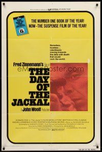 7r210 DAY OF THE JACKAL 1sh '73 Fred Zinnemann assassination classic, master killer Edward Fox!