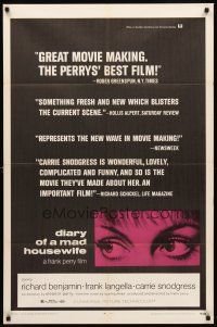 7r226 DIARY OF A MAD HOUSEWIFE 1sh '70 Frank Perry, super close up of Carrie Snodgress' eyes!