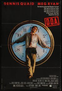 7r203 D.O.A. 1sh '88 cool image of Dennis Quaid as the hands of a clock!