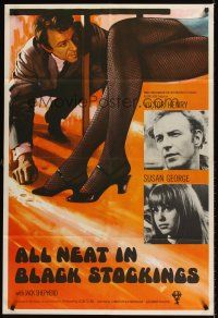 7r030 ALL NEAT IN BLACK STOCKINGS English 1sh '69 Victor Henry, Susan George, sexy legs!
