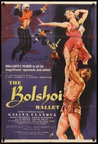 7r123 BOLSHOI BALLET English 1sh '57 wonderful art of sexy dancer Galina Ulanova held aloft!