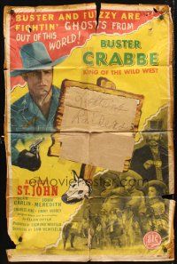 7r326 GHOST OF HIDDEN VALLEY 1sh '46 Buster Crabbe & Fuzzy fightin' ghosts from out of this world!