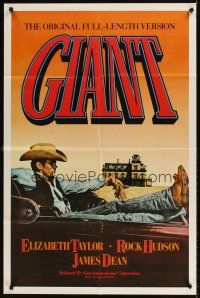 7r327 GIANT 1sh R83 cool image of James Dean, directed by George Stevens!