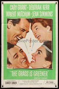7r346 GRASS IS GREENER 1sh '61 Cary Grant, Deborah Kerr, Robert Mitchum, Jean Simmons